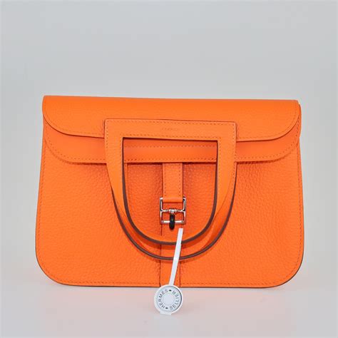 hermes halzan orange poppy|hermes halzan bag.